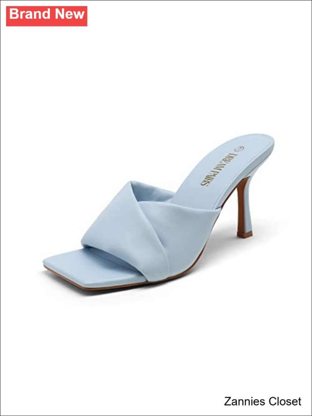 โจ Women's Slip On Soft Comfort Dressy Mule Heels Faux Leather Open Toe